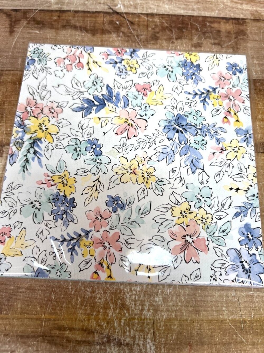 Stampin Up! Hand-Penned Designer Paper 6" X 6" Floral Pattern Pastel 155499